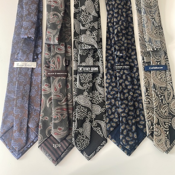 Premium Brands Dark Paisley Ties for Men- Burma Bibas, Black Brown 1826 and More - Picture 5 of 10